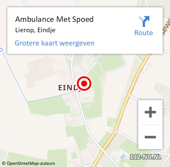 Locatie op kaart van de 112 melding: Ambulance Met Spoed Naar Lierop, Eindje op 9 september 2016 10:12