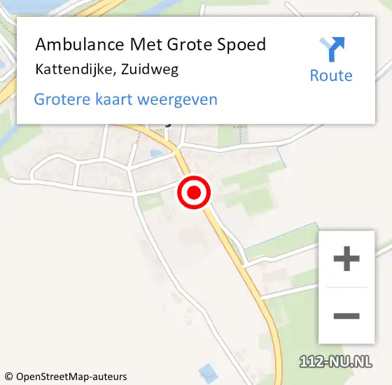 Locatie op kaart van de 112 melding: Ambulance Met Grote Spoed Naar Kattendijke, Zuidweg op 9 september 2016 12:06