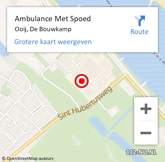 Locatie op kaart van de 112 melding: Ambulance Met Spoed Naar Ooij, De Bouwkamp op 9 september 2016 12:28