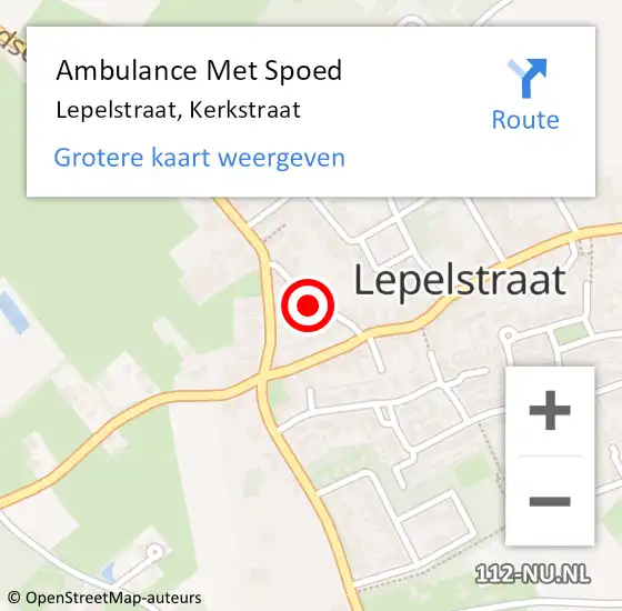 Locatie op kaart van de 112 melding: Ambulance Met Spoed Naar Lepelstraat, Kerkstraat op 9 september 2016 14:00