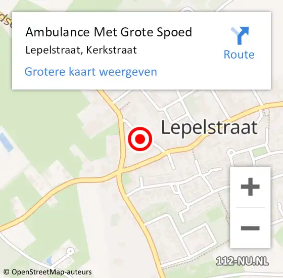 Locatie op kaart van de 112 melding: Ambulance Met Grote Spoed Naar Lepelstraat, Kerkstraat op 9 september 2016 14:04