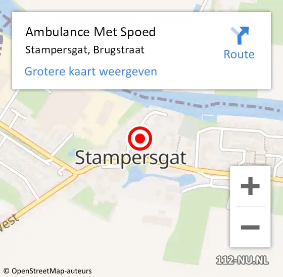 Locatie op kaart van de 112 melding: Ambulance Met Spoed Naar Stampersgat, Brugstraat op 9 september 2016 14:29