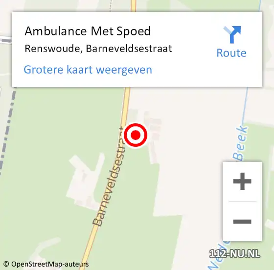 Locatie op kaart van de 112 melding: Ambulance Met Spoed Naar Renswoude, Barneveldsestraat op 9 september 2016 15:00