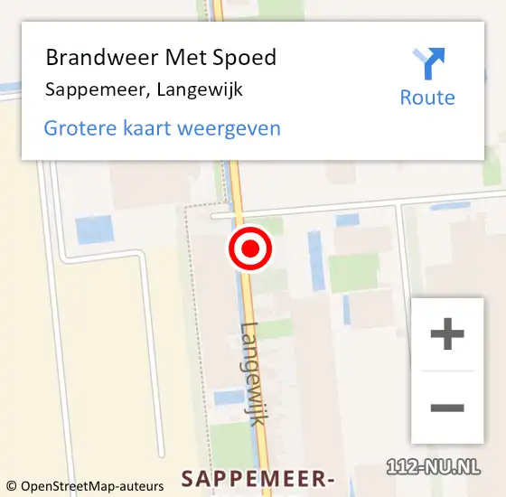 Locatie op kaart van de 112 melding: Brandweer Met Spoed Naar Sappemeer, Langewijk op 26 december 2013 19:12