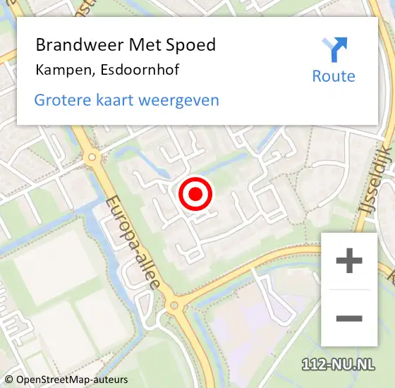 Locatie op kaart van de 112 melding: Brandweer Met Spoed Naar Kampen, Esdoornhof op 9 september 2016 17:37