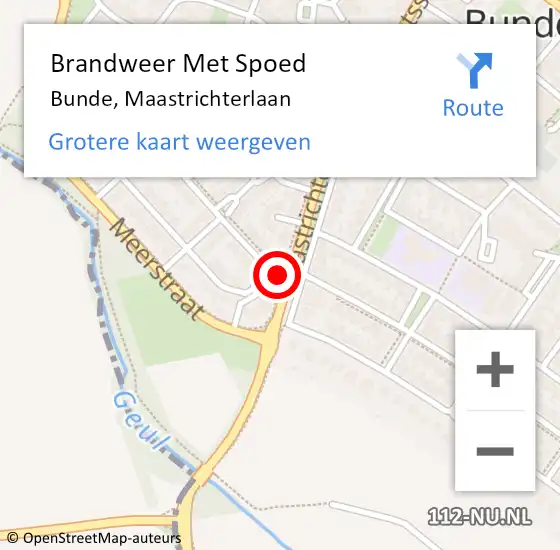 Locatie op kaart van de 112 melding: Brandweer Met Spoed Naar Bunde, Maastrichterlaan op 9 september 2016 18:03