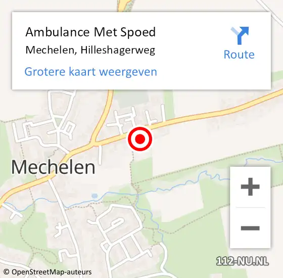 Locatie op kaart van de 112 melding: Ambulance Met Spoed Naar Mechelen, Hilleshagerweg op 26 december 2013 19:19