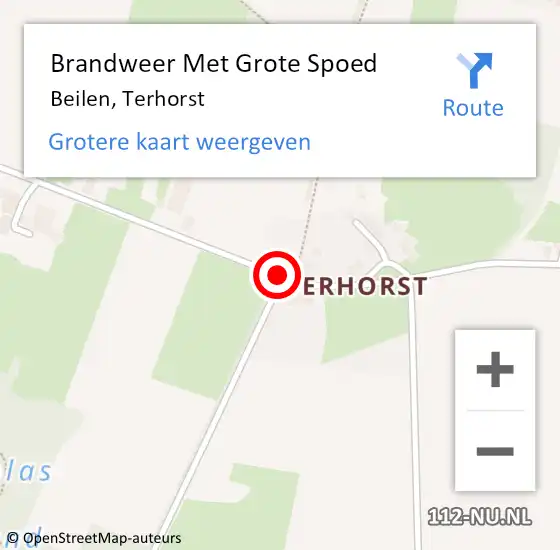 Locatie op kaart van de 112 melding: Brandweer Met Grote Spoed Naar Beilen, Terhorst op 9 september 2016 19:20