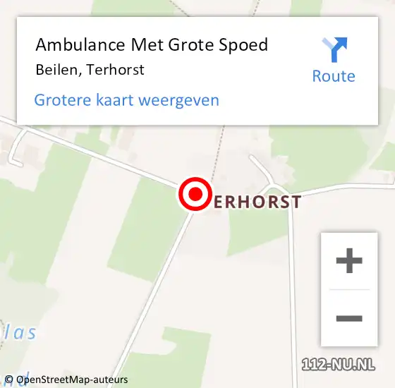Locatie op kaart van de 112 melding: Ambulance Met Grote Spoed Naar Beilen, Terhorst op 9 september 2016 19:23