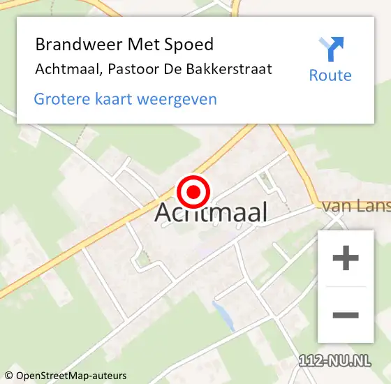 Locatie op kaart van de 112 melding: Brandweer Met Spoed Naar Achtmaal, Pastoor De Bakkerstraat op 9 september 2016 19:35