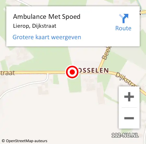 Locatie op kaart van de 112 melding: Ambulance Met Spoed Naar Lierop, Dijkstraat op 10 september 2016 01:34