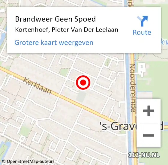 Locatie op kaart van de 112 melding: Brandweer Geen Spoed Naar Kortenhoef, Pieter Van Der Leelaan op 10 september 2016 04:44