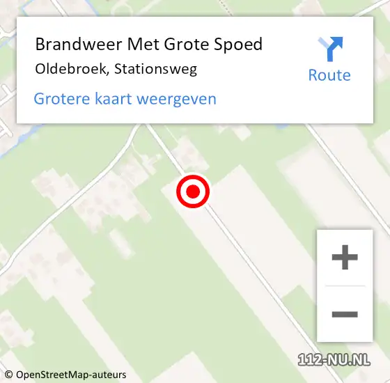 Locatie op kaart van de 112 melding: Brandweer Met Grote Spoed Naar Oldebroek, Stationsweg op 10 september 2016 08:49