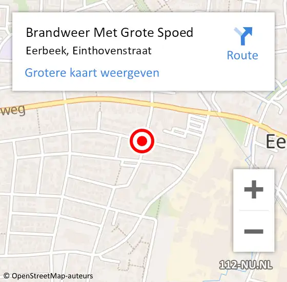 Locatie op kaart van de 112 melding: Brandweer Met Grote Spoed Naar Eerbeek, Einthovenstraat op 26 december 2013 21:11