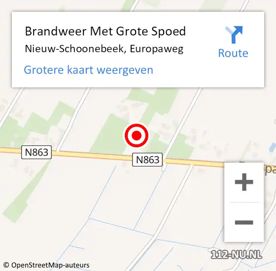 Locatie op kaart van de 112 melding: Brandweer Met Grote Spoed Naar Nieuw-Schoonebeek, Europaweg op 10 september 2016 12:35