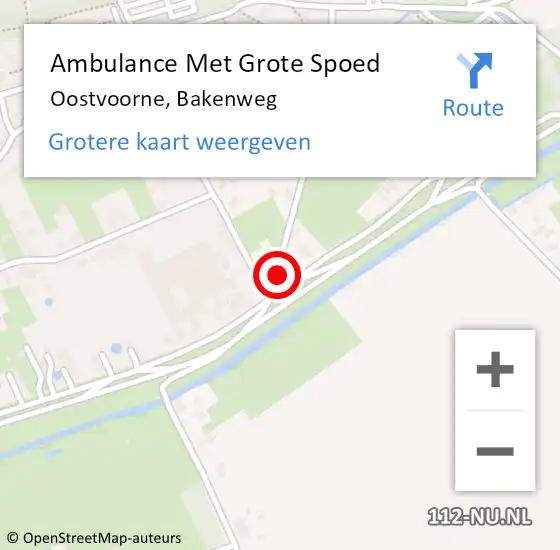 Locatie op kaart van de 112 melding: Ambulance Met Grote Spoed Naar Oostvoorne, Bakenweg op 10 september 2016 12:48