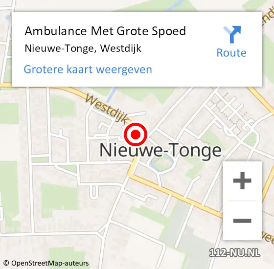 Locatie op kaart van de 112 melding: Ambulance Met Grote Spoed Naar Nieuwe-Tonge, Westdijk op 26 december 2013 21:16