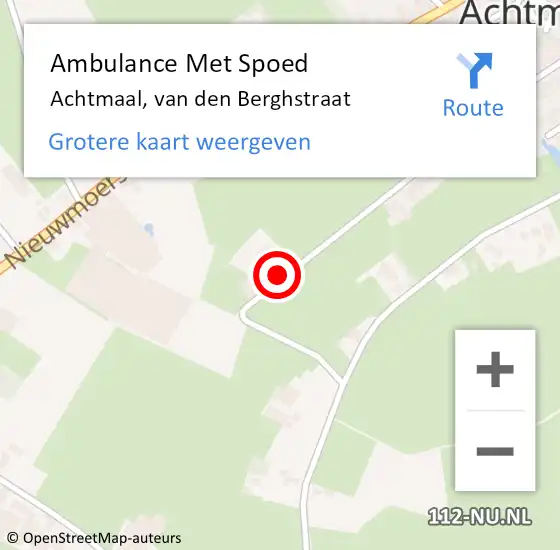 Locatie op kaart van de 112 melding: Ambulance Met Spoed Naar Achtmaal, van den Berghstraat op 10 september 2016 13:05