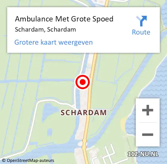 Locatie op kaart van de 112 melding: Ambulance Met Grote Spoed Naar Schardam, Schardam op 10 september 2016 13:16