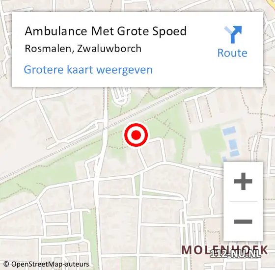 Locatie op kaart van de 112 melding: Ambulance Met Grote Spoed Naar Rosmalen, Zwaluwborch op 10 september 2016 13:25