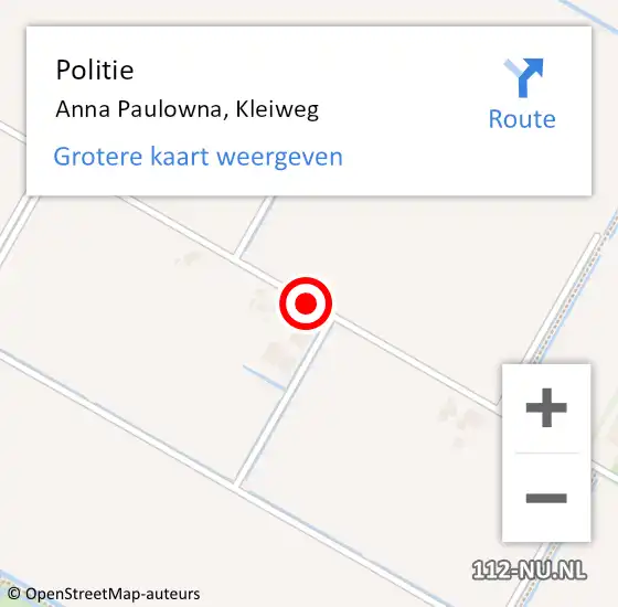 Locatie op kaart van de 112 melding: Politie Anna Paulowna, Kleiweg op 10 september 2016 15:36