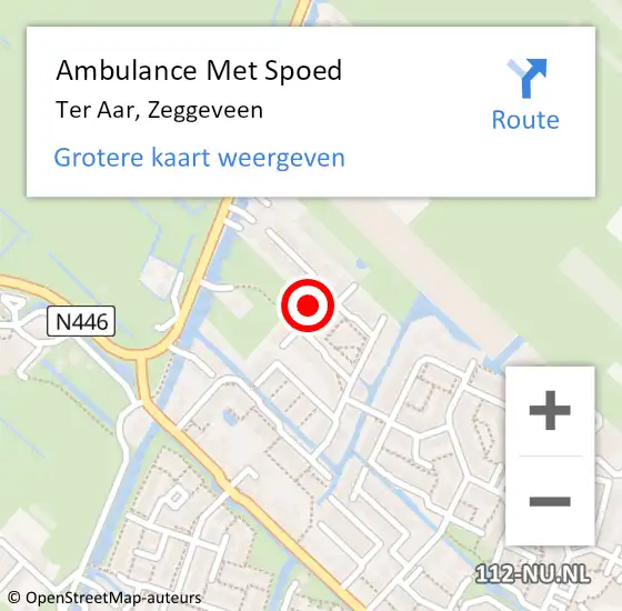 Locatie op kaart van de 112 melding: Ambulance Met Spoed Naar Ter Aar, Zeggeveen op 26 december 2013 22:06