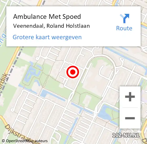 Locatie op kaart van de 112 melding: Ambulance Met Spoed Naar Veenendaal, Roland Holstlaan op 10 september 2016 23:07