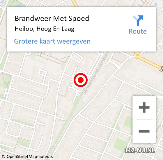 Locatie op kaart van de 112 melding: Brandweer Met Spoed Naar Heiloo, Hoog En Laag op 10 september 2016 23:10