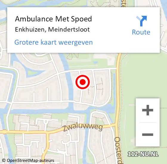 Locatie op kaart van de 112 melding: Ambulance Met Spoed Naar Enkhuizen, Meindertsloot op 10 september 2016 23:45