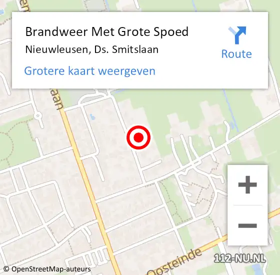 Locatie op kaart van de 112 melding: Brandweer Met Grote Spoed Naar Nieuwleusen, Ds. Smitslaan op 11 september 2016 00:30