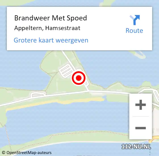 Locatie op kaart van de 112 melding: Brandweer Met Spoed Naar Appeltern, Hamsestraat op 11 september 2016 00:40