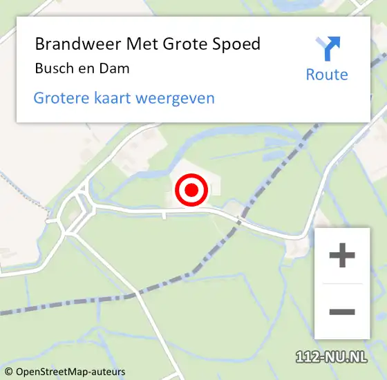 Locatie op kaart van de 112 melding: Brandweer Met Grote Spoed Naar Busch en Dam op 11 september 2016 03:47