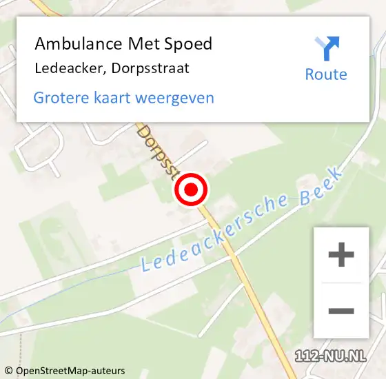 Locatie op kaart van de 112 melding: Ambulance Met Spoed Naar Ledeacker, Dorpsstraat op 26 december 2013 23:17