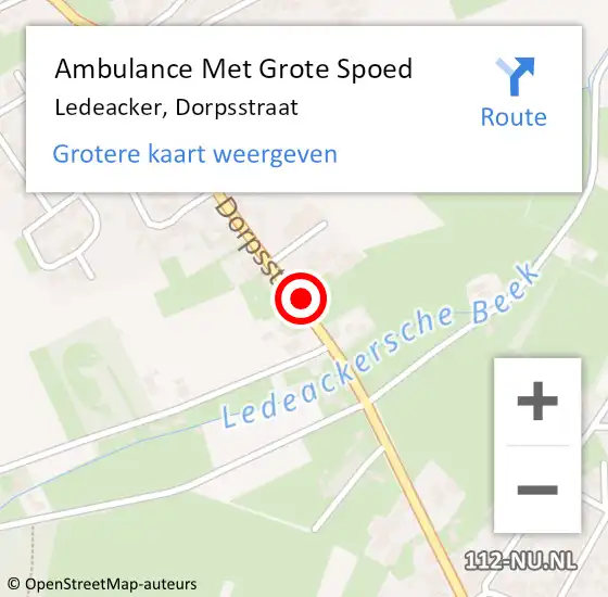 Locatie op kaart van de 112 melding: Ambulance Met Grote Spoed Naar Ledeacker, Dorpsstraat op 26 december 2013 23:23