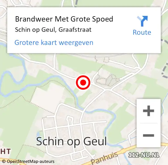 Locatie op kaart van de 112 melding: Brandweer Met Grote Spoed Naar Schin op Geul, Graafstraat op 11 september 2016 08:09