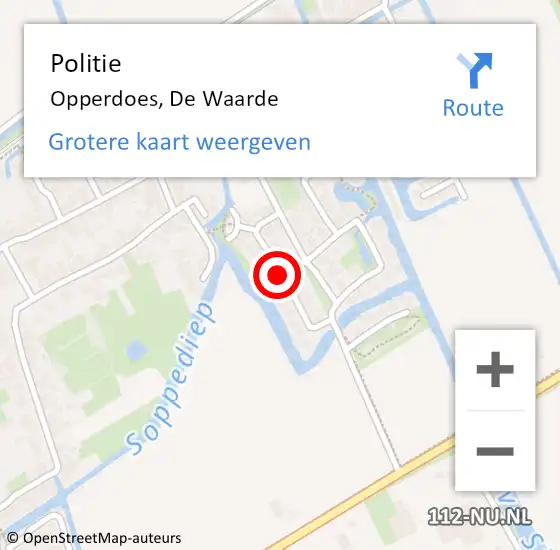 Locatie op kaart van de 112 melding: Politie Opperdoes, De Waarde op 11 september 2016 08:27