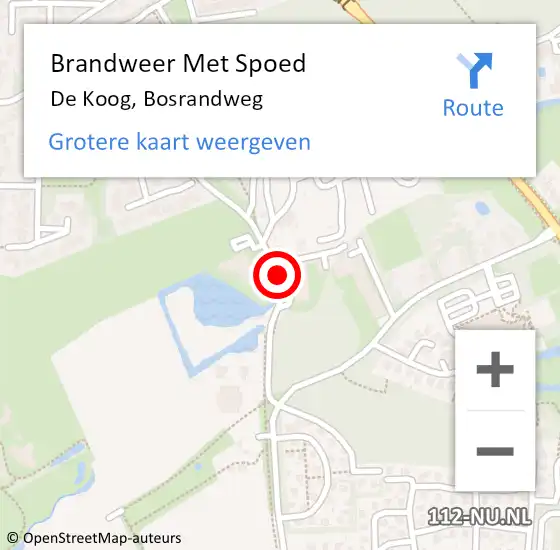 Locatie op kaart van de 112 melding: Brandweer Met Spoed Naar De Koog, Bosrandweg op 11 september 2016 08:28