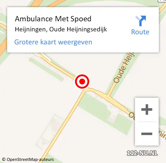 Locatie op kaart van de 112 melding: Ambulance Met Spoed Naar Heijningen, Oude Heijningsedijk op 11 september 2016 09:11