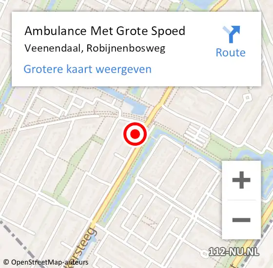 Locatie op kaart van de 112 melding: Ambulance Met Grote Spoed Naar Veenendaal, Robijnenbosweg op 11 september 2016 09:58