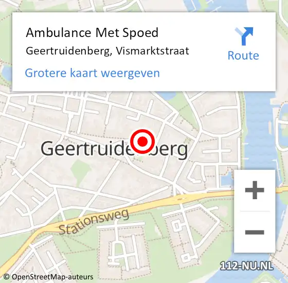 Locatie op kaart van de 112 melding: Ambulance Met Spoed Naar Geertruidenberg, Vismarktstraat op 11 september 2016 12:20