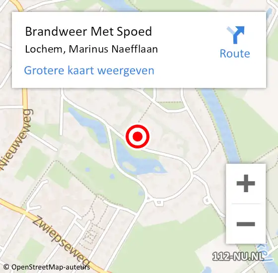 Locatie op kaart van de 112 melding: Brandweer Met Spoed Naar Lochem, Marinus Naefflaan op 11 september 2016 12:20