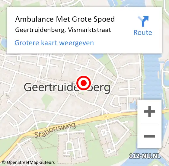 Locatie op kaart van de 112 melding: Ambulance Met Grote Spoed Naar Geertruidenberg, Vismarktstraat op 11 september 2016 12:43