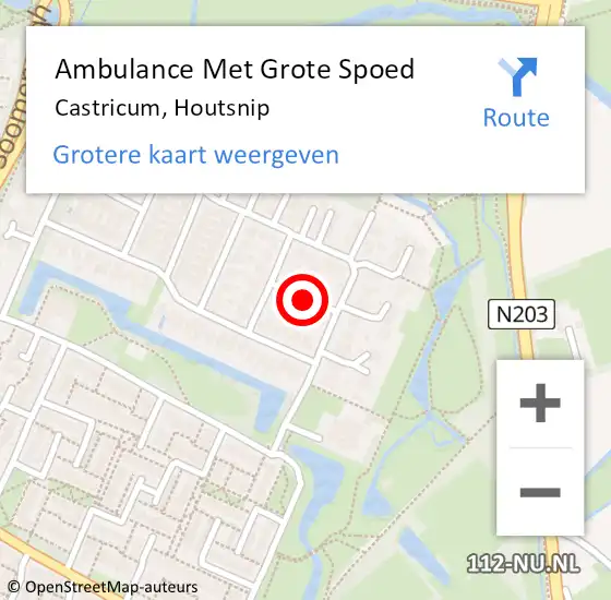 Locatie op kaart van de 112 melding: Ambulance Met Grote Spoed Naar Castricum, Houtsnip op 27 december 2013 00:31