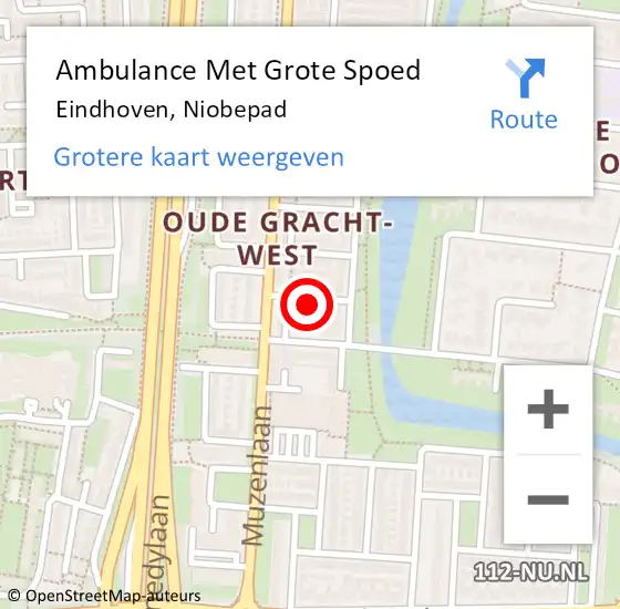 Locatie op kaart van de 112 melding: Ambulance Met Grote Spoed Naar Eindhoven, Niobepad op 11 september 2016 15:08