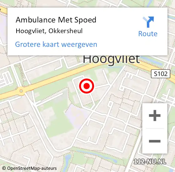 Locatie op kaart van de 112 melding: Ambulance Met Spoed Naar Hoogvliet, Okkersheul op 11 september 2016 15:17