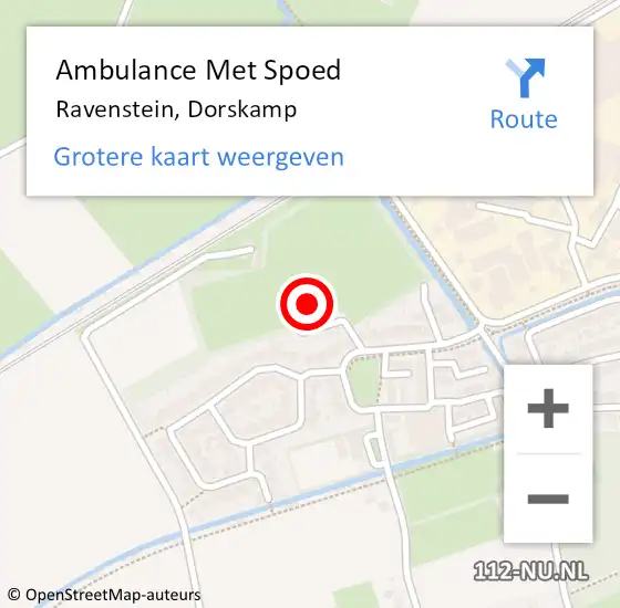 Locatie op kaart van de 112 melding: Ambulance Met Spoed Naar Ravenstein, Dorskamp op 11 september 2016 15:36