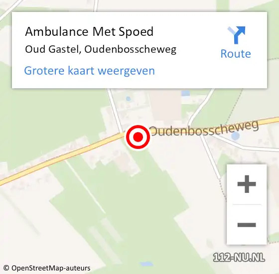 Locatie op kaart van de 112 melding: Ambulance Met Spoed Naar Oud Gastel, Oudenbosscheweg op 11 september 2016 16:46
