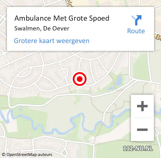 Locatie op kaart van de 112 melding: Ambulance Met Grote Spoed Naar Swalmen, De Oever op 27 december 2013 01:12