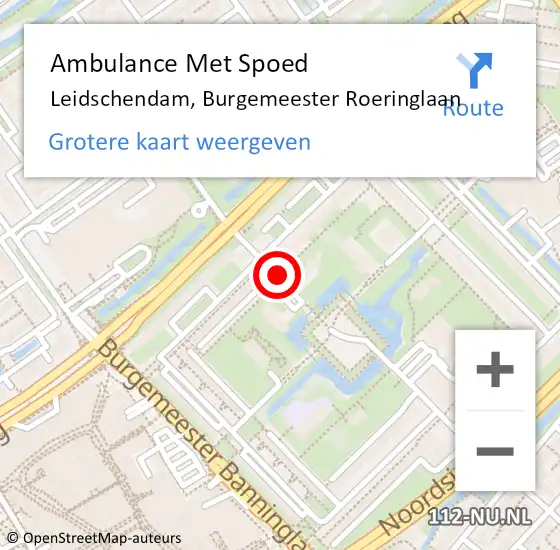 Locatie op kaart van de 112 melding: Ambulance Met Spoed Naar Leidschendam, Burgemeester Roeringlaan op 11 september 2016 17:41