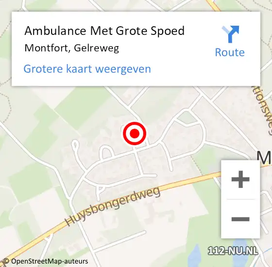 Locatie op kaart van de 112 melding: Ambulance Met Grote Spoed Naar Montfort, Gelreweg op 11 september 2016 18:09